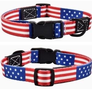 Patriotic Dog Collar with Stars and Stripes